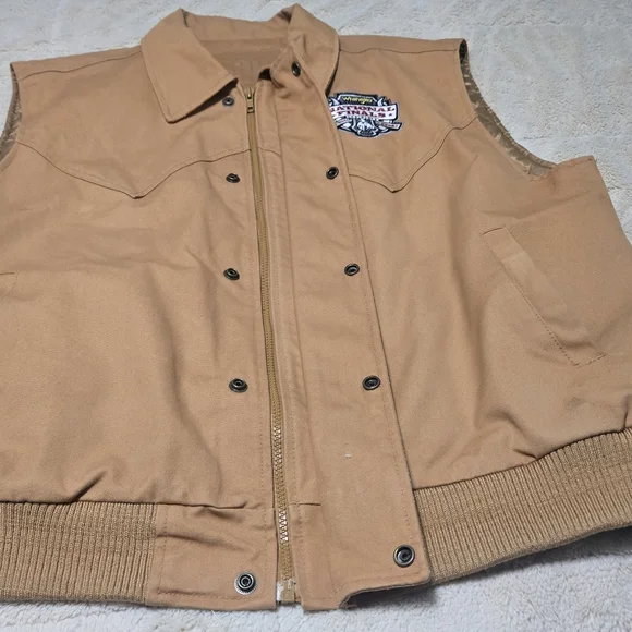 Wrangler Canvas Vest Pro Rodeo National Finals Vest NFR Rodeo Vest, Quilted, 2X